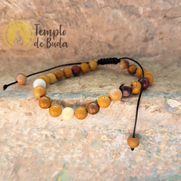 Bracelet Mookaite avec cordon réglable 6mm – Image 2