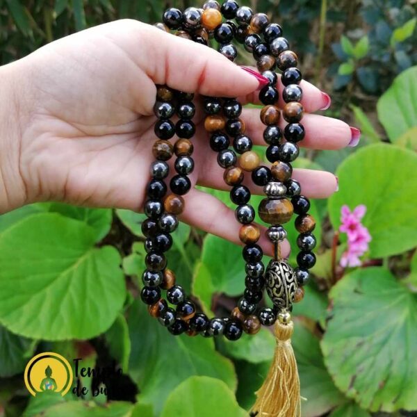 Japa Bag of Onyx, Tiger Eye and Hematite - Image 2