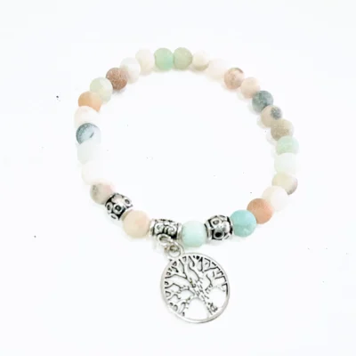 Amazonite bracelet with Tree of Life, 8mm