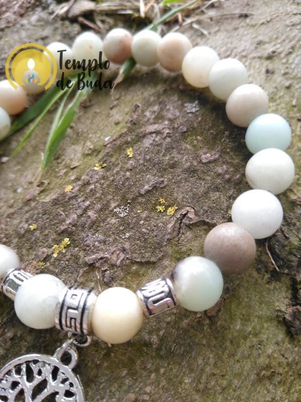 Bracelet amazonite avec arbre de vie