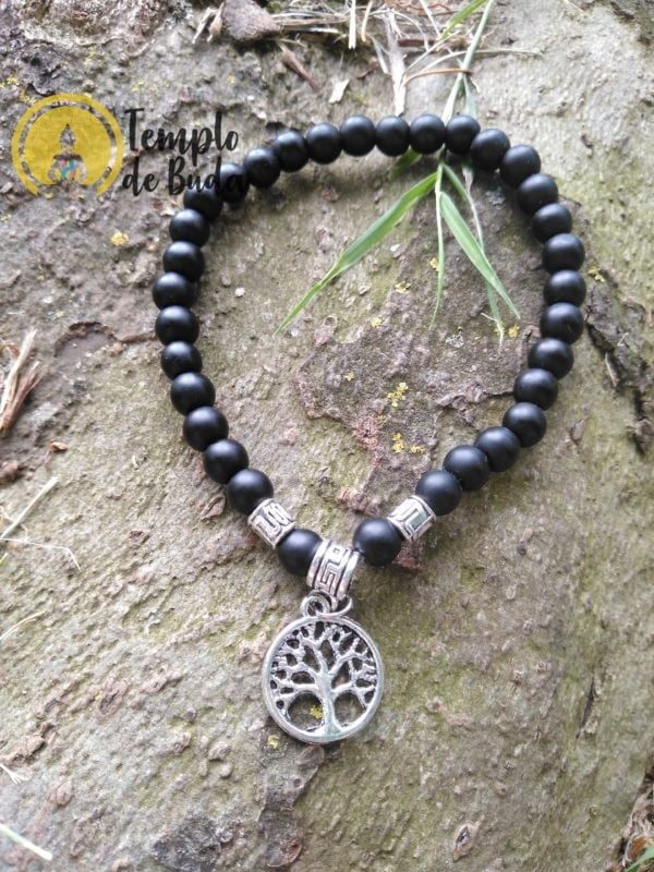 Shungita Armband mit Baum des Lebens