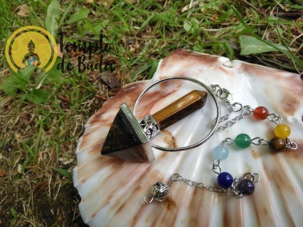 Pyramid Tiger's Eye Pendulum with Tip