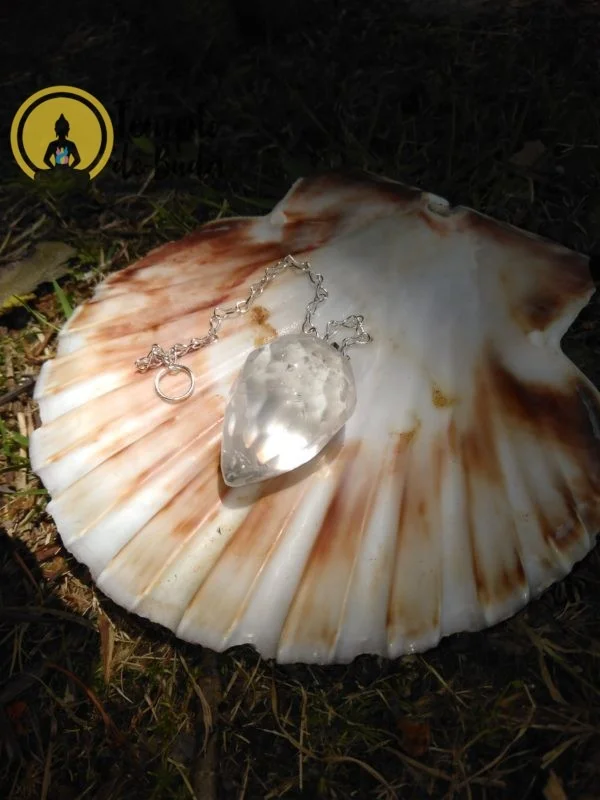 Pêndulo Quartzo Branco Gota Facetado