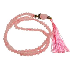 Collar Mala Tibetano Cuarzo Rosa 6mm