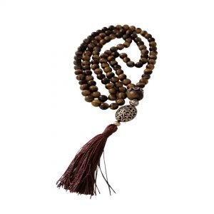 Colla Mala Tibetano Ojo de Tigre 8mm