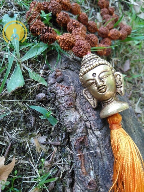 Japa Mala Rudraksha Buda em Metal