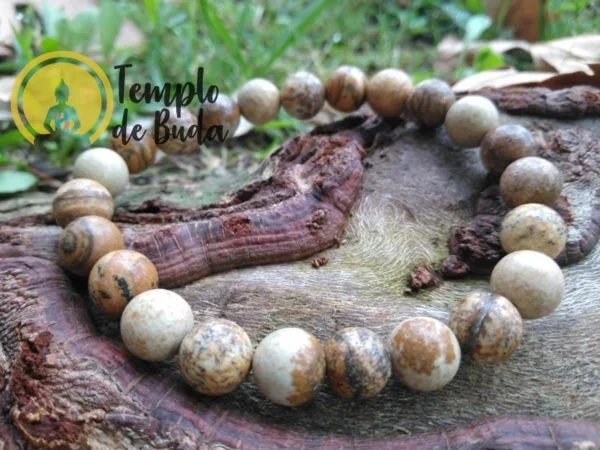 Pulseira Jaspe Madeira ou Imagem