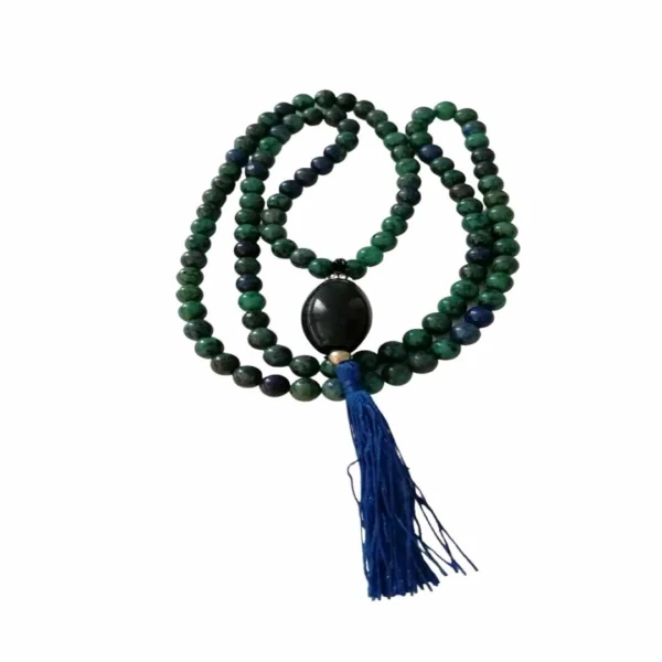 Japa Mala de Crisocola e Meru Ágata India 8mm