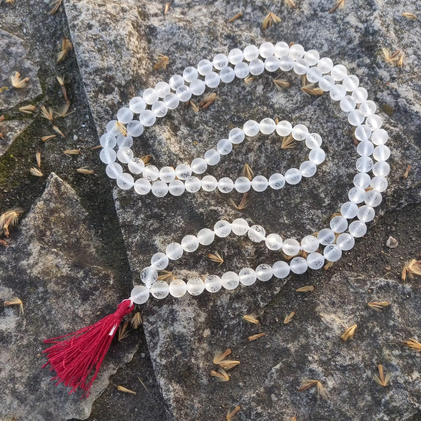 JapaMala Quartzo Branco Fosco OM