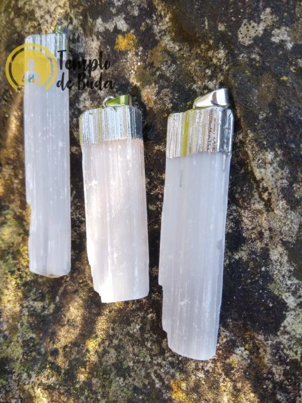 Ciondolo in argento con selenite - immagine 2