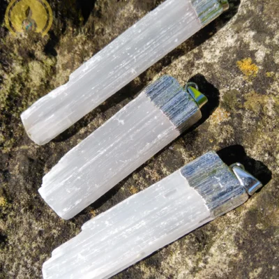 Selenite Silver Pendant