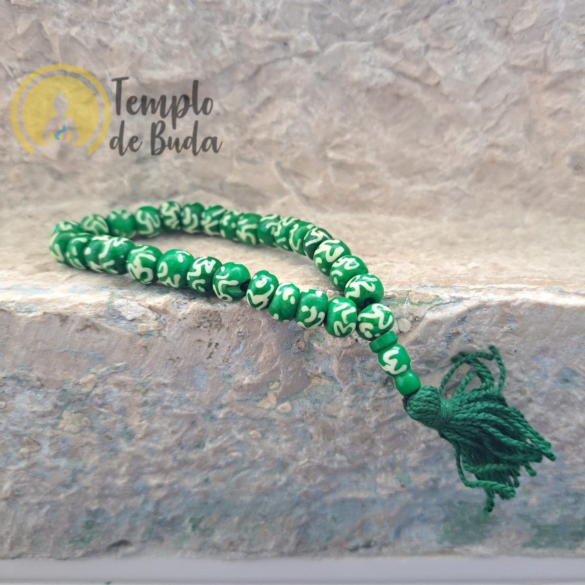 Pulseira JapaMala Tibetana Verde OM