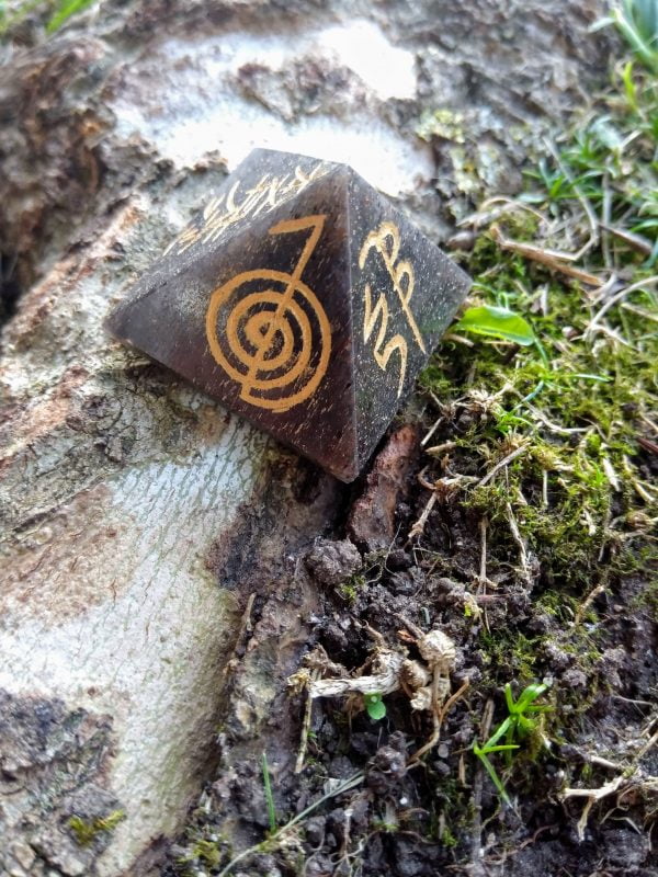 Chakra Pyramid Reiki Symbols Quarzo nero - immagine 2