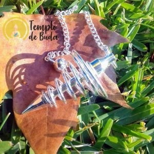 Pêndulo Metal Espiral Prateado