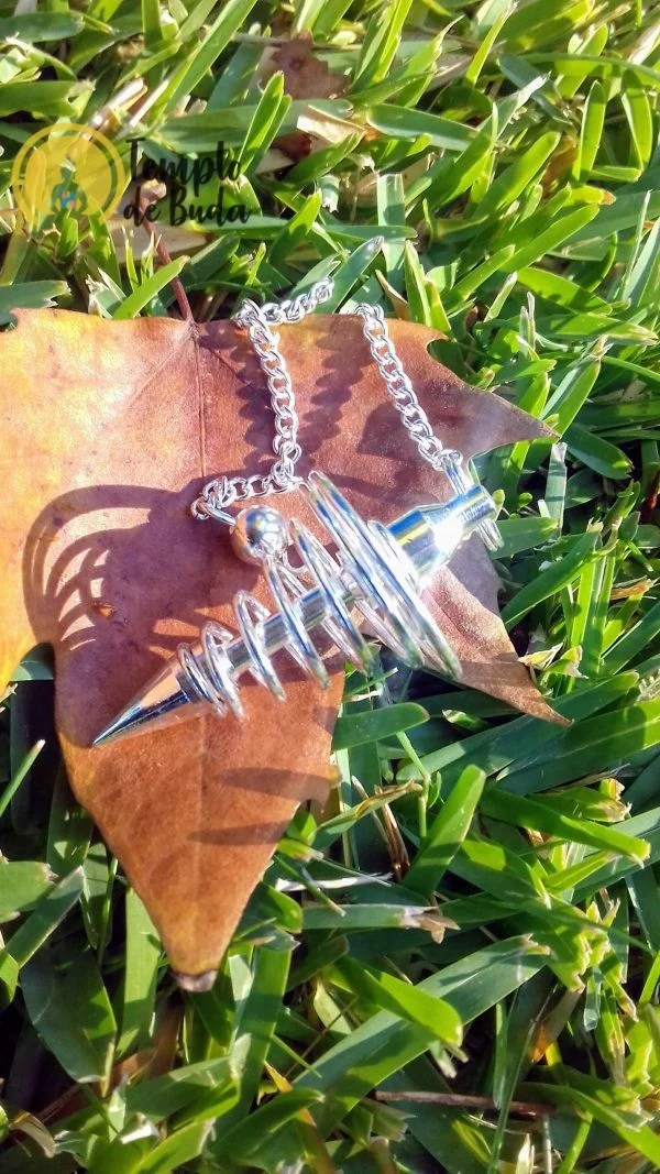 Pêndulo Metal Espiral Prateado