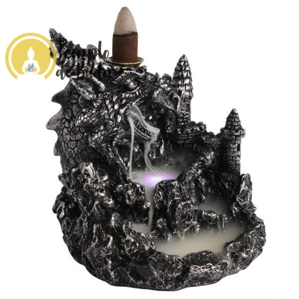 Cascade de fumée Silver Dragon avec lumière – Image 3