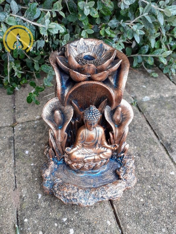 Buddha Rauchender Wasserfall Bronze – Bild 2