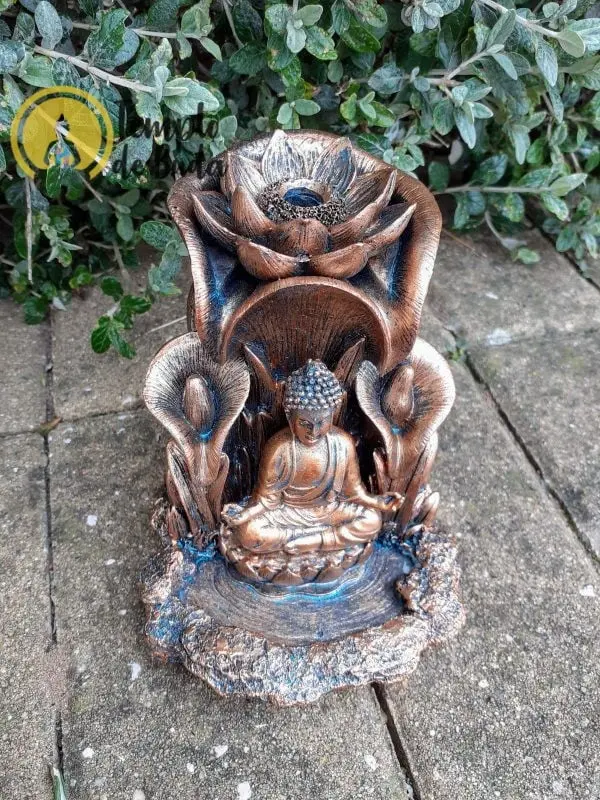 Buddha Rauchender Wasserfall Bronze – Bild 2