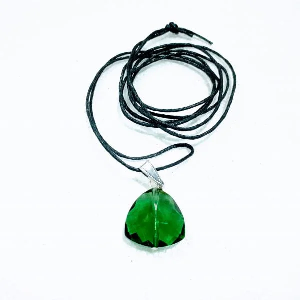Andara Green Triangular Faceted Pendant