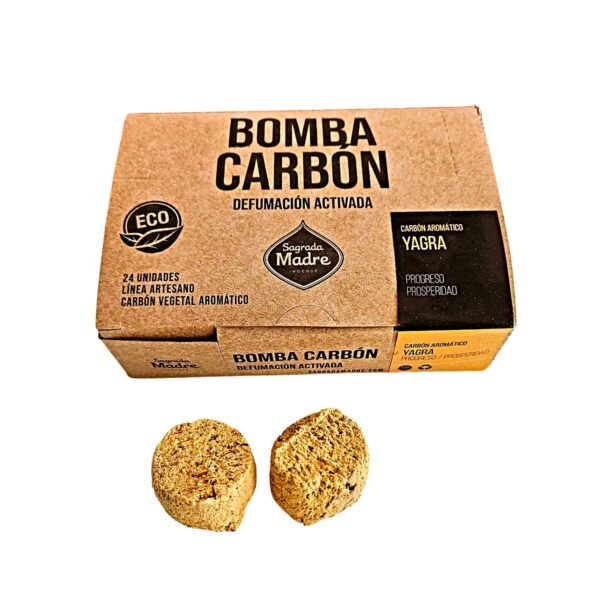 Bomba Carvao Defumacao Ativada Sagrada Madre Yagra 24 Unidades