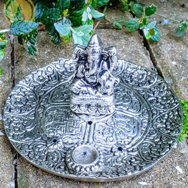 Silver Ganesh Incense Burner