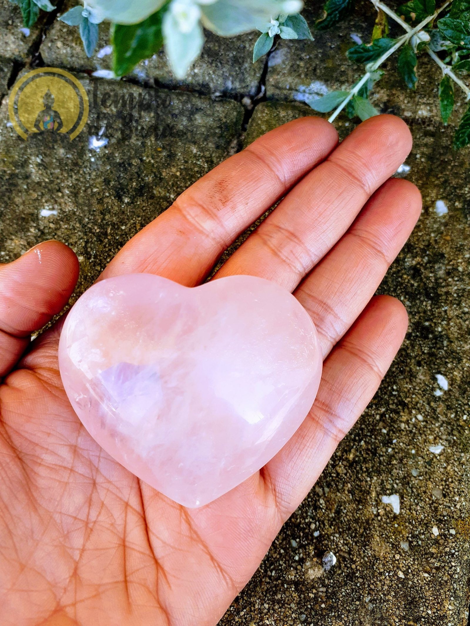 Corazón de cuarzo rosa - Templo del Buda
