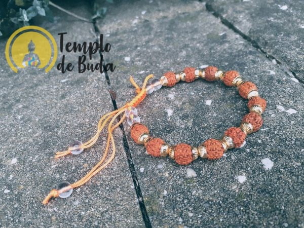 Pulseira Rudraksha Dourada Regulavel - Image 2