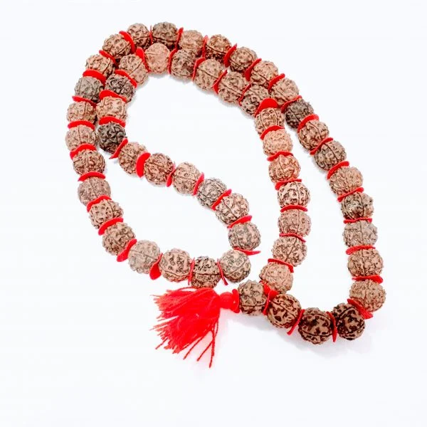 Japa Rudraksha 5 Muhkhis Bag Red