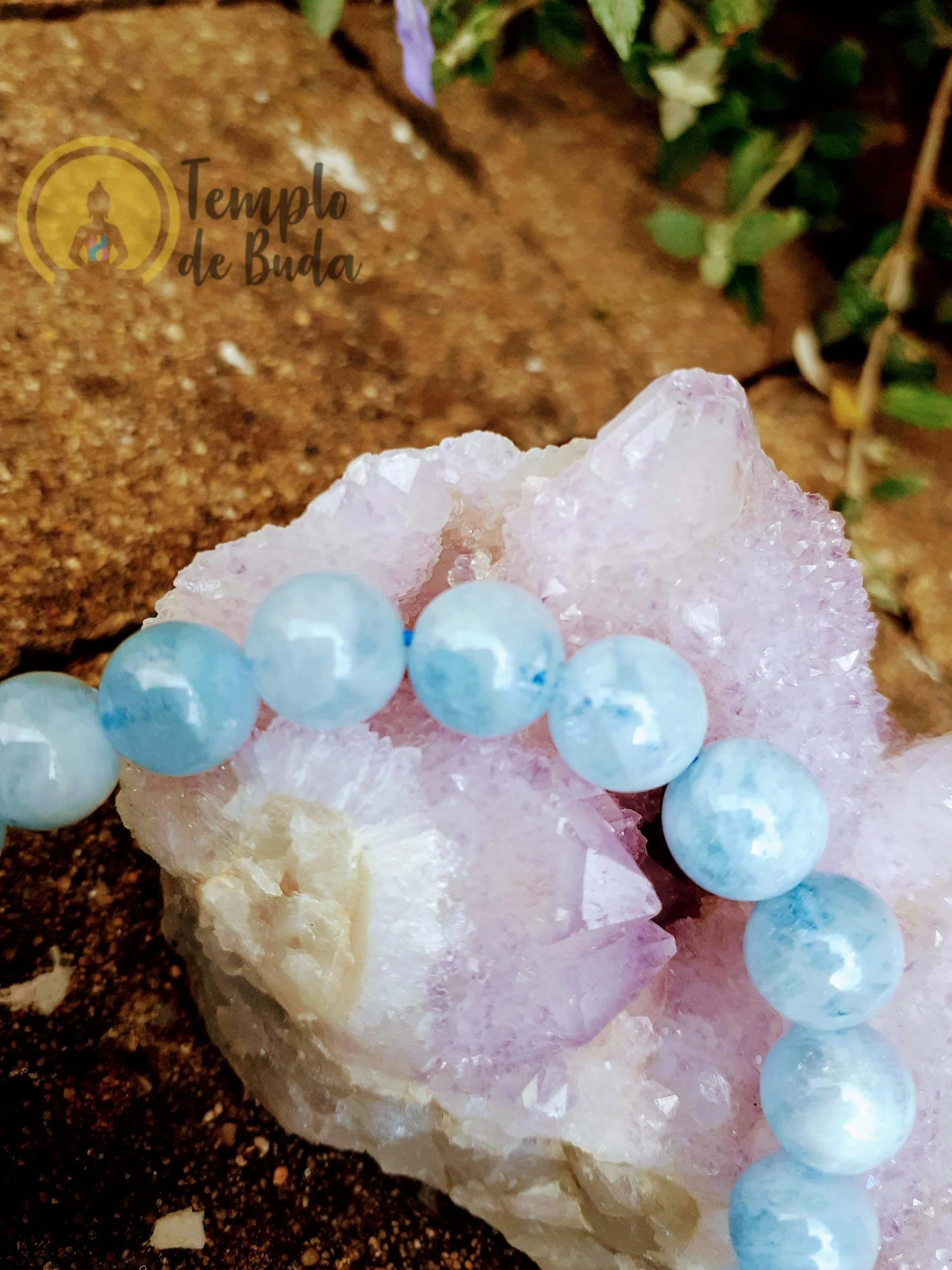 Pulsera Azul Aguamarina 8mm