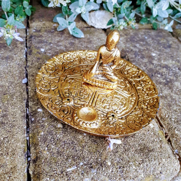 Porta Incensos Buda Dourado