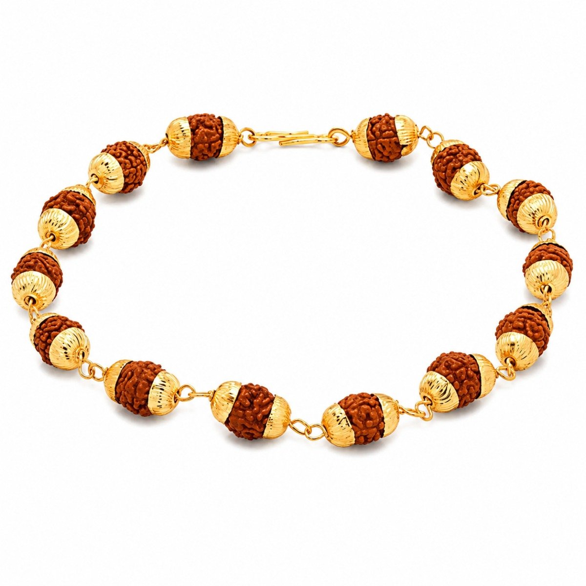 Pulseira de Rudraksha Dourada