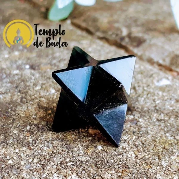 Schwarzer Obsidian Merkaba 2cm – Bild 2