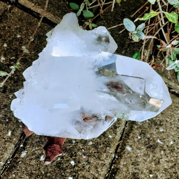 Ponta de Quartzo Cristal Tripla 744gr
