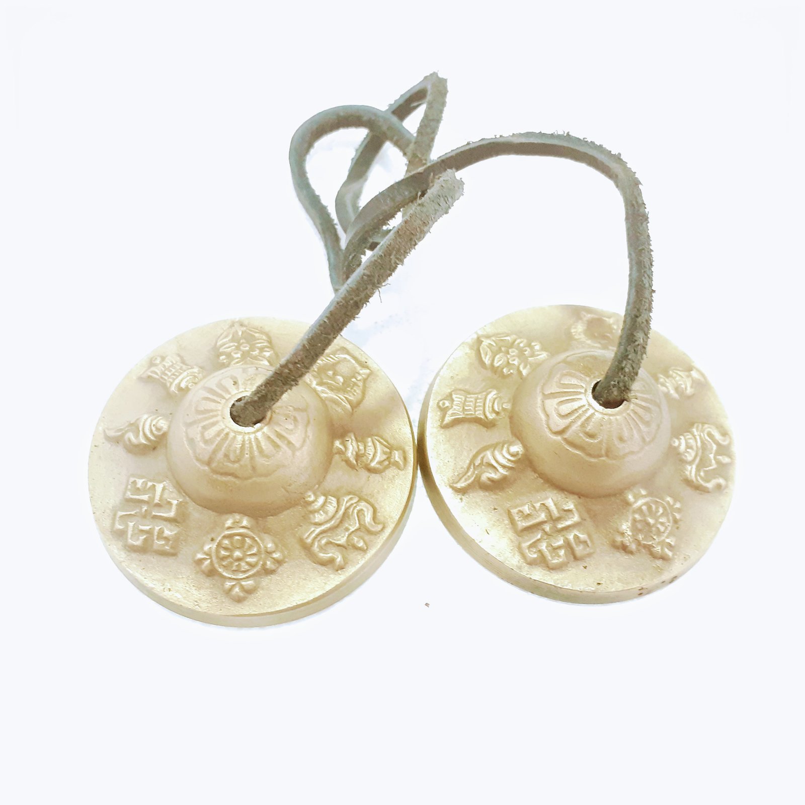 Cymbales Tibétaines Tingsha En Laiton - Cloches De Méditation - 6,8cm - Pour Yoga, Thérapie Sonore, Décoration - 9