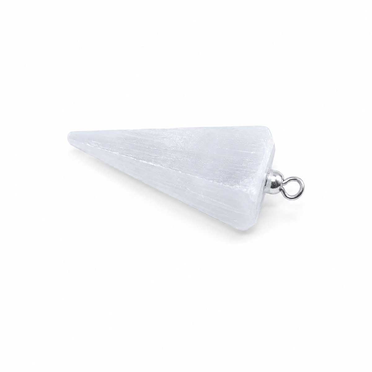 Pendente Selenite Branca Triângulo