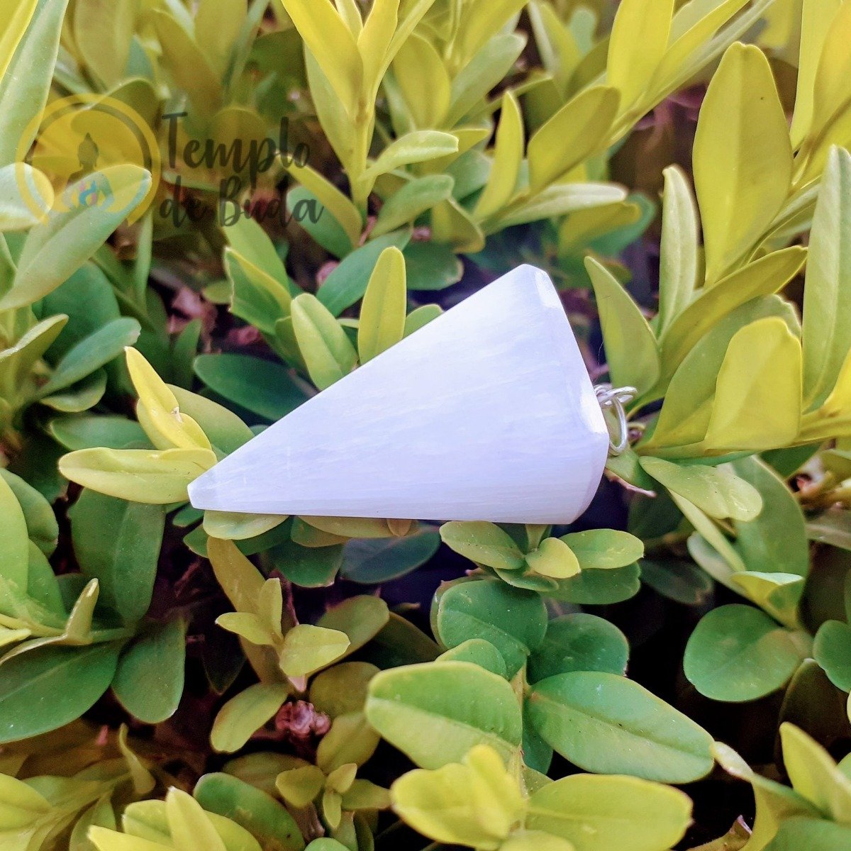 Pendente Selenite Branca Triângulo