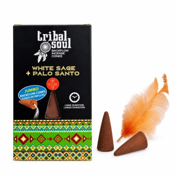 Cones Incenso Cascata Tribal Soul Salvia Branca e Pau Santo