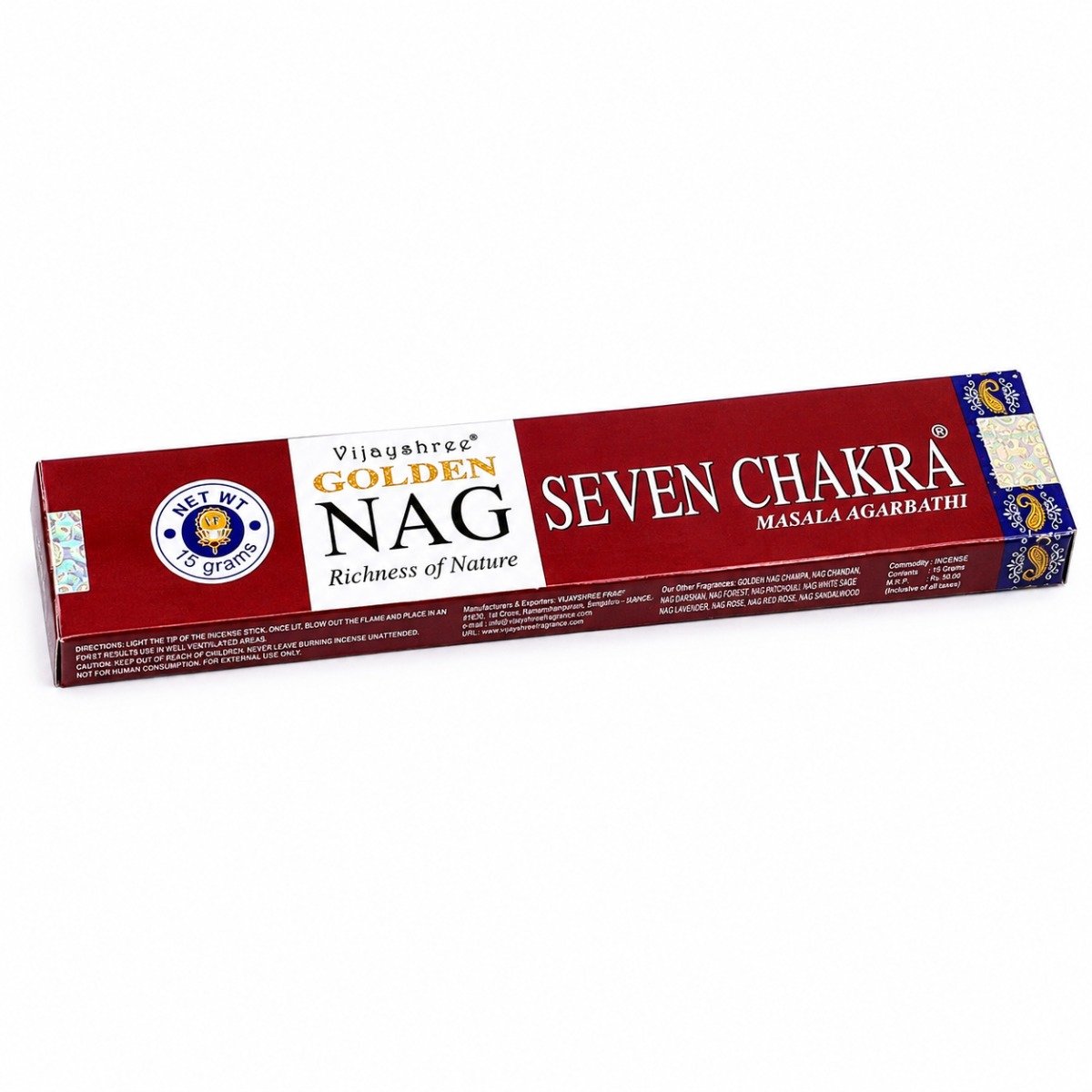 Incenso Golden Nag Seven Chakra