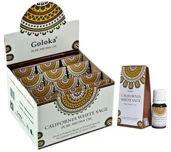Caja de aceite esencial de salvia blanca de California Goloka