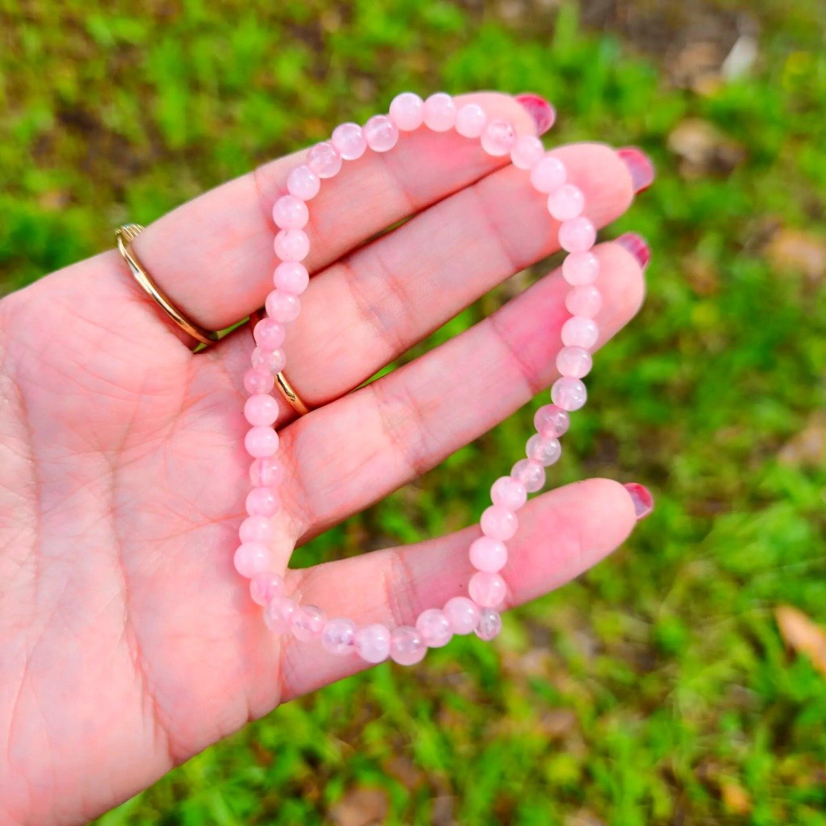 Pulseira de Quartzo Rosa