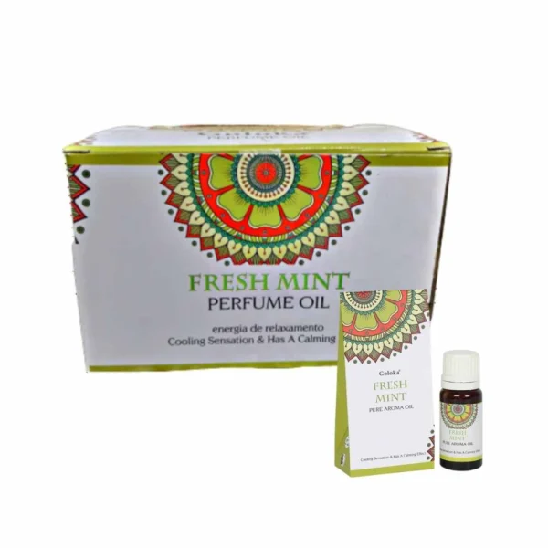 Caja de aceite esencial Goloka de menta fresca