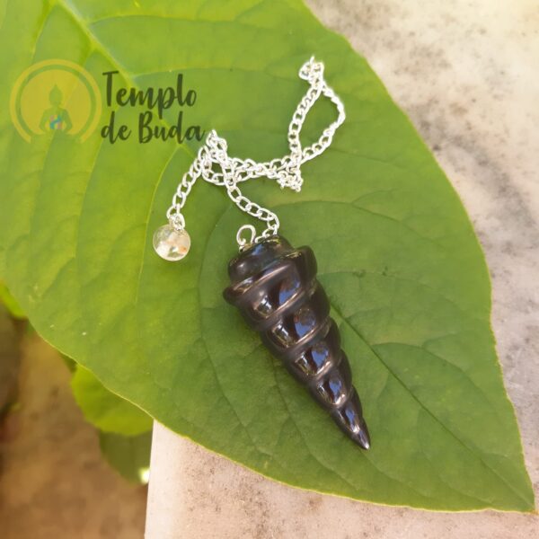 Pêndulo de Obsidiana Negra Espiral