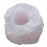 Porta Velas de Quartzo Rosa