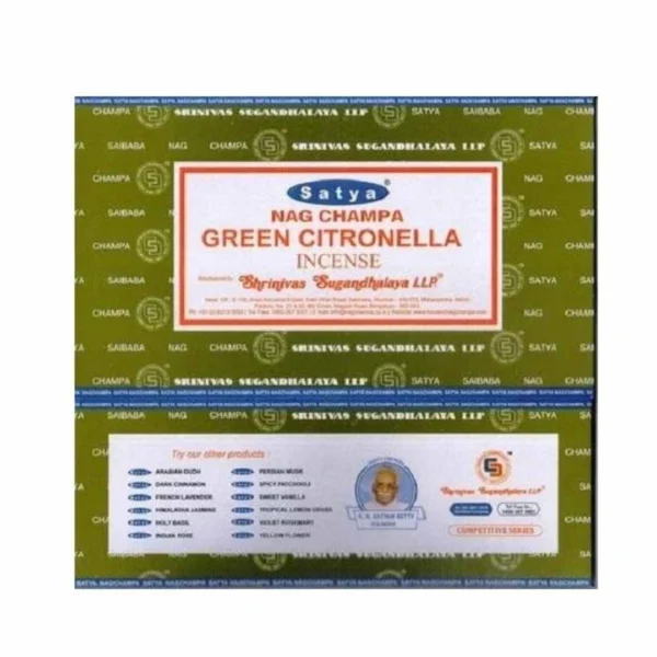 Scatola d'incenso Nag Champa Verde Citronella
