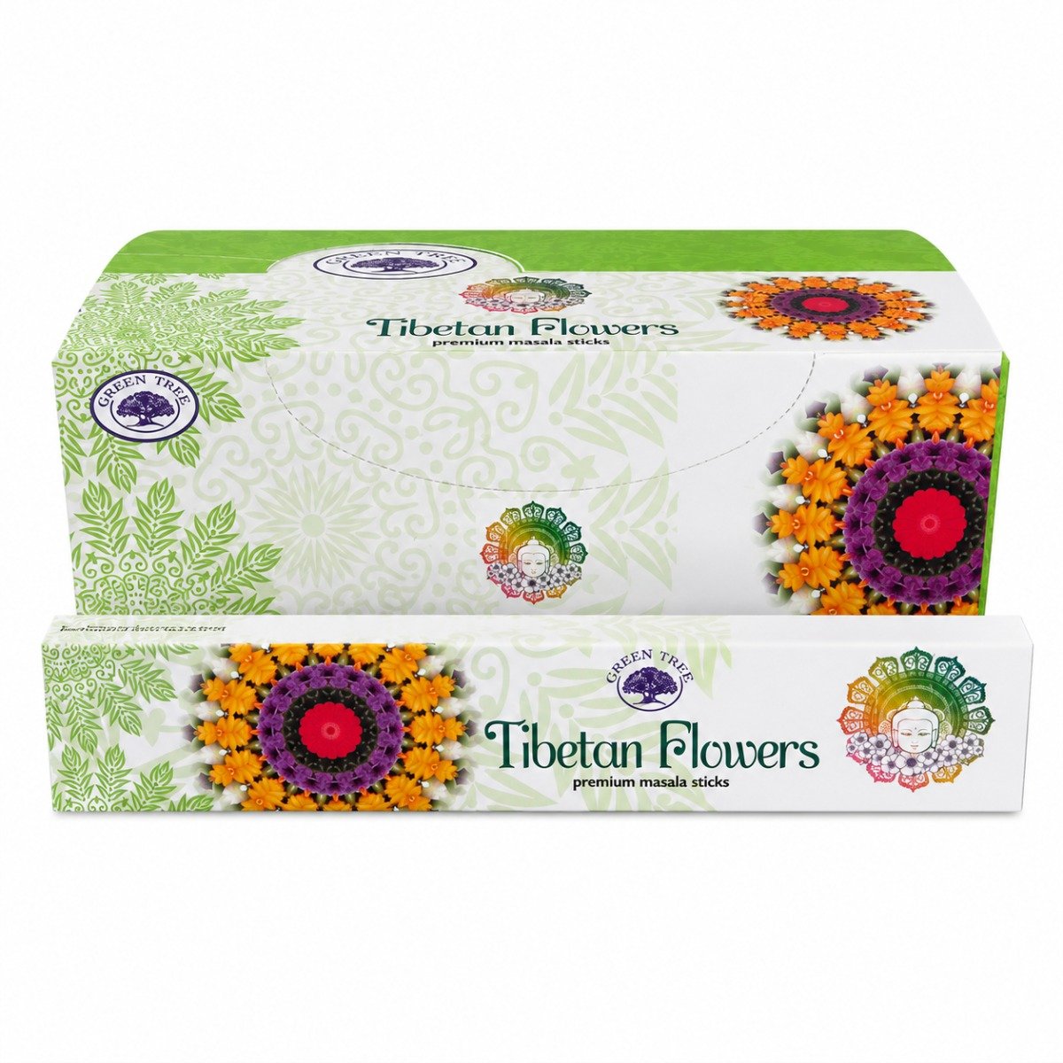 Incenso Green Tree Tibetan Flowers Caixa