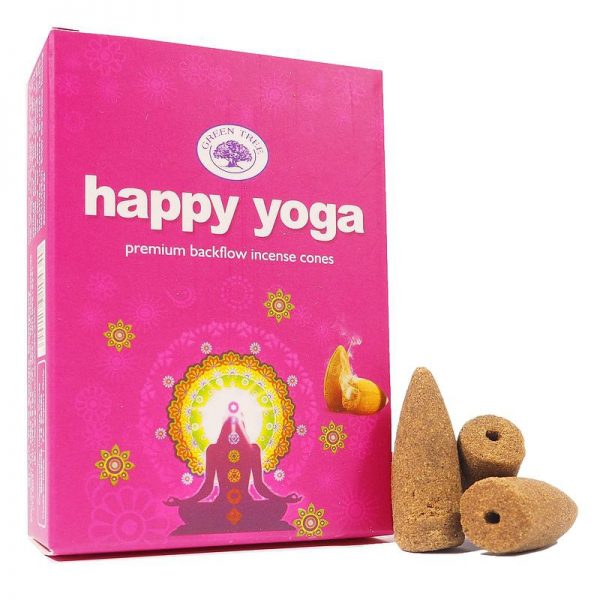 Grüner Baum Happy Yoga Weihrauch Wasserfall Kegel