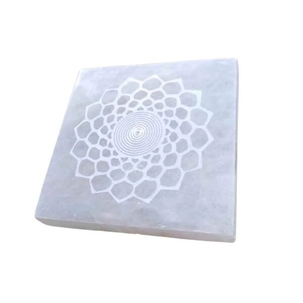 Porta Incenso Selenite Sahasrara Quadrado