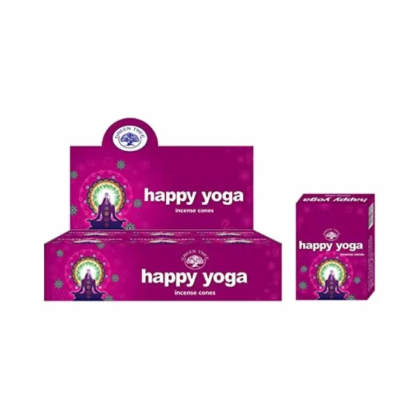 Green Tree Happy Yoga Incense Cones Box