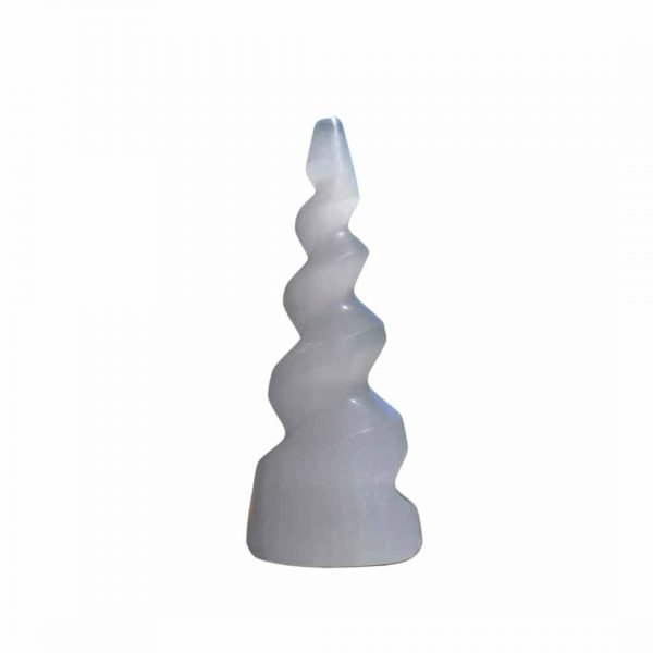 Torre a spirale di selenite 10 cm