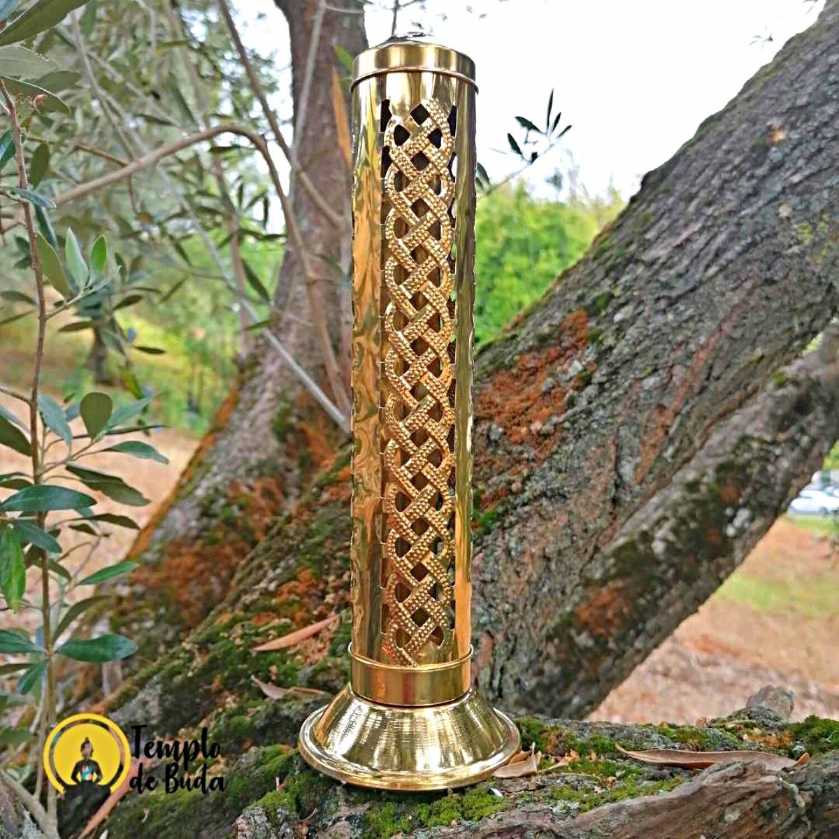 Porta Incenso Torre Dourado Oriental